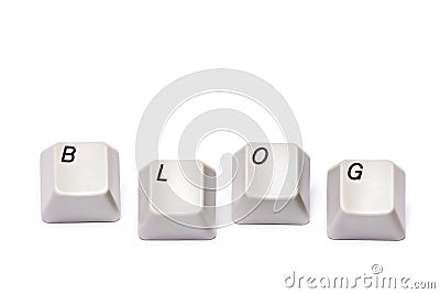 Letters collected from computer keypad buttons blog isolated Stock Photo