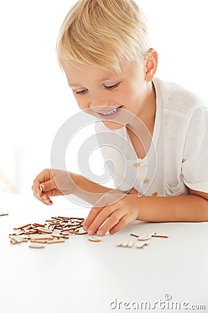 Letters, educational puzzle Stock Photo