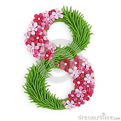 Letters eight handicraft Stock Photo