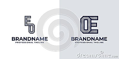 Letters EO and OE Dot Monogram Logo, Suitable for business with EO or OE initials Vector Illustration