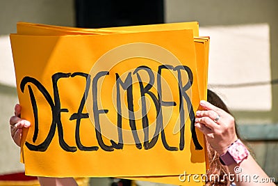 Letters form the word December in German Stock Photo