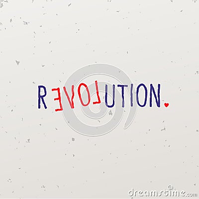 Letters forming word game with revolution Vector Illustration