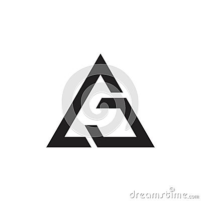 Letters gj triangle arrows logo vector Vector Illustration