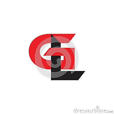 Letters gl simple linked logo vector Vector Illustration