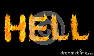 Letters Hell Fire Stock Photo