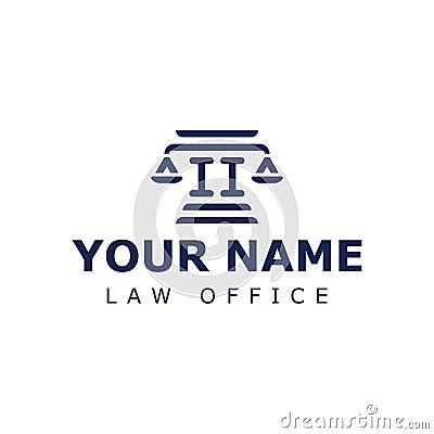 Letters II Legal Logo, for lawyer, legal, or justice with II initials Vector Illustration