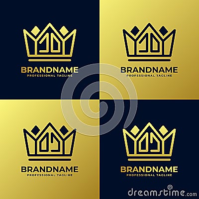 Letters JO and OJ Home King Logo Set, suitable for business with JO or OJ initials Vector Illustration