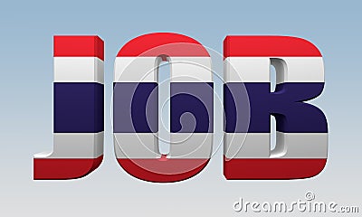 Letters job painted in color of flag Thailand Stock Photo