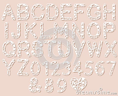 Letters for laser cutting. English alphabet. Vector Illustration