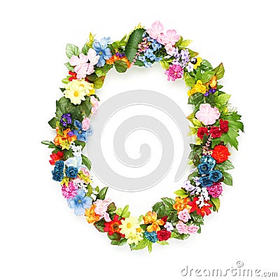 Letters of leaves and flowers Stock Photo