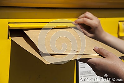 Letters into mailbox Stock Photo