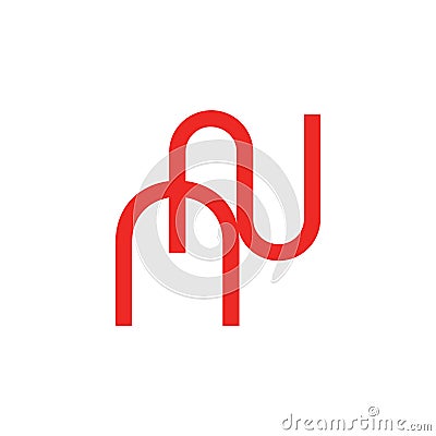 Letters nn simple line geometric logo vector Vector Illustration