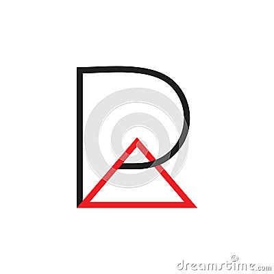 Letters pa triangle line logo vector Vector Illustration