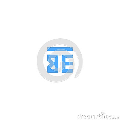 Letters TBE BET Square Logo Design Vector Illustration