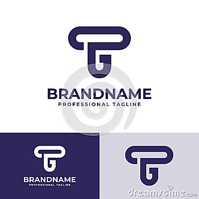 Letters TG Monogram Logo, Suitable for business with TG or GT initials Vector Illustration