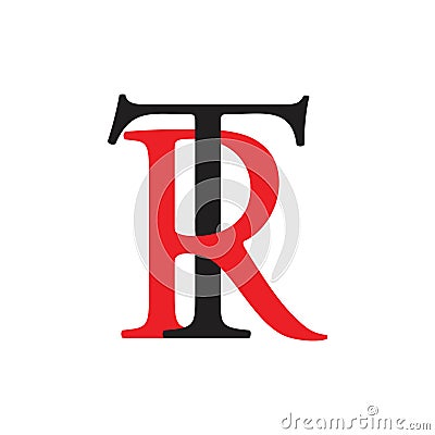 Letters tr simple linked logo vector Vector Illustration