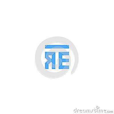 Letters TRE RET Square Logo Design Vector Illustration