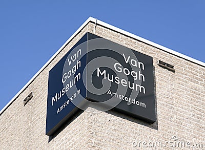 Letters van Gogh museum on a wall Editorial Stock Photo