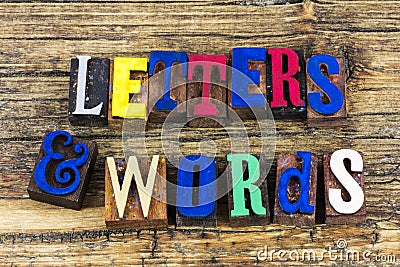 Letters and words communication Stock Photo