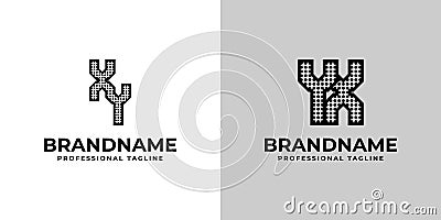 Letters XY and YX Dot Monogram Logo, Suitable for business with XY or YX initials Vector Illustration