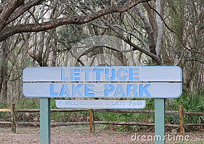 Lettuce Lake Park Sign Stock Photo