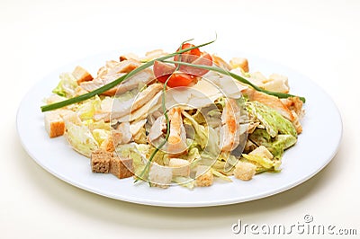Lettuce salad with Chicken Stock Photo
