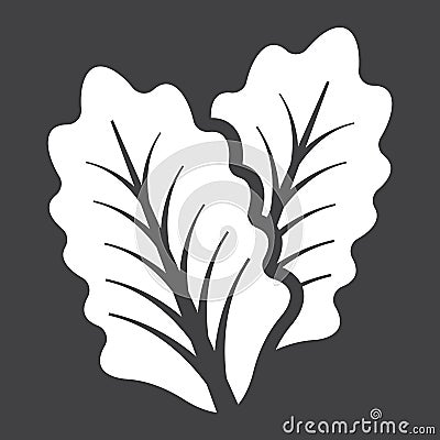 Lettuce solid icon, vegetable and salad leaf Vector Illustration