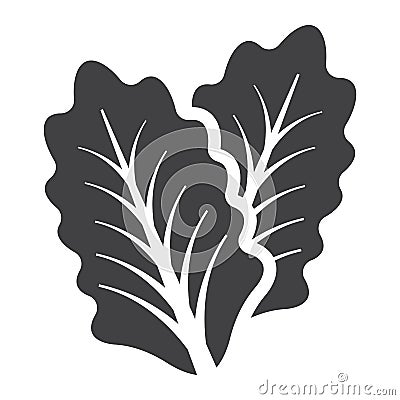 Lettuce solid icon, vegetable and salad leaf Vector Illustration