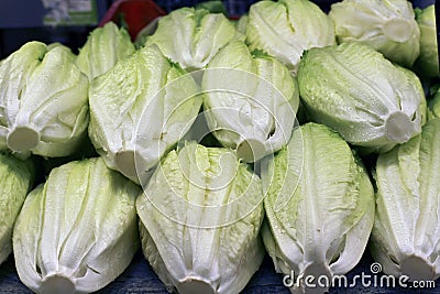 Lettuces in a market Stock Photo