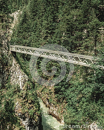 Leutasch canyon beautiful narrow valley , Tyrol, Austria Stock Photo