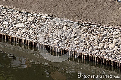 Levee of canal Stock Photo