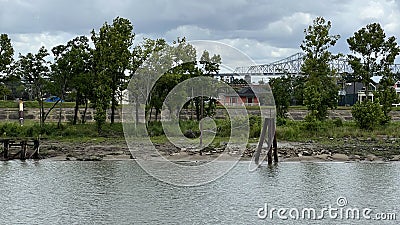 Levee system on the Mississippi River protecting the city of New Orleans. Stock Photo