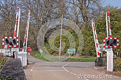 Level Crossing in mid Devon UK Stock Photo