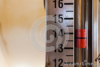 Level indicator or sight glass Stock Photo