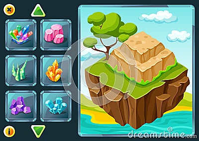 Level Selection Screen Of Computer Game Vector Illustration