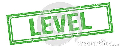 LEVEL text on green grungy vintage stamp Stock Photo