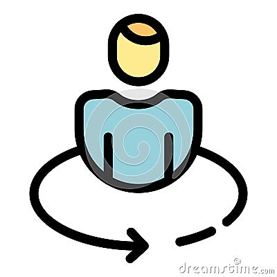 Level up adaptation icon color outline vector Vector Illustration