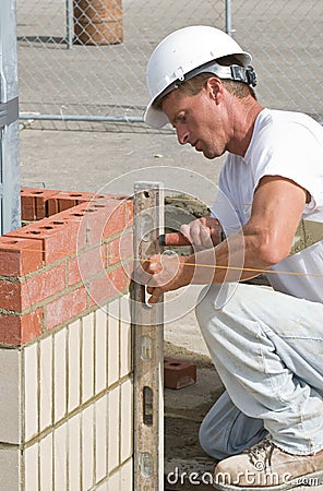 Leveling Bricks Stock Photo