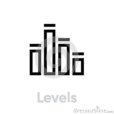 Levels icon. Editable Vector Stroke. Vector Illustration