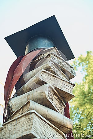 levels of knowledge from books. School lessons. Back to school Stock Photo