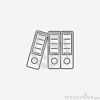 Lever Arch Binders thin line icon, paper folders outline vector Vector Illustration