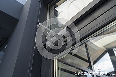 Lever door closer in the office for opening and closing the door Stock Photo