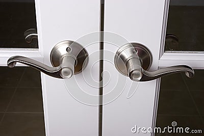 Lever door handles Stock Photo