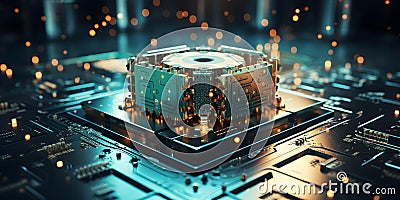 Leveraging Cloud Computing Technology for Enhanced Cyber Security in an Abstract Context. Concept Cloud Security, Cybersecurity, Stock Photo
