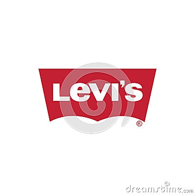 Levi`s logo editorial illustrative on white background Editorial Stock Photo