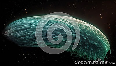 Levitating spaceship explores deep sea, encountering alien sea life motion generated by AI Stock Photo