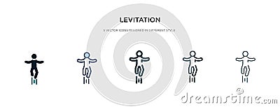 Levitation icon in different style vector illustration. two colored and black levitation vector icons designed in filled, outline Vector Illustration