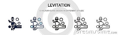 Levitation icon in filled, thin line, outline and stroke style. Vector illustration of two colored and black levitation vector Vector Illustration