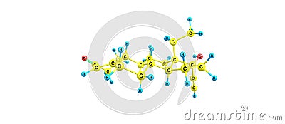 Levonorgestrel molecular structure isolated on white Cartoon Illustration