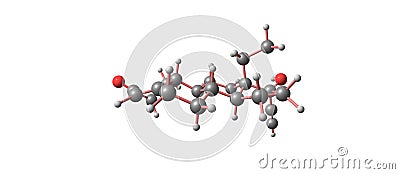 Levonorgestrel molecular structure isolated on white Cartoon Illustration
